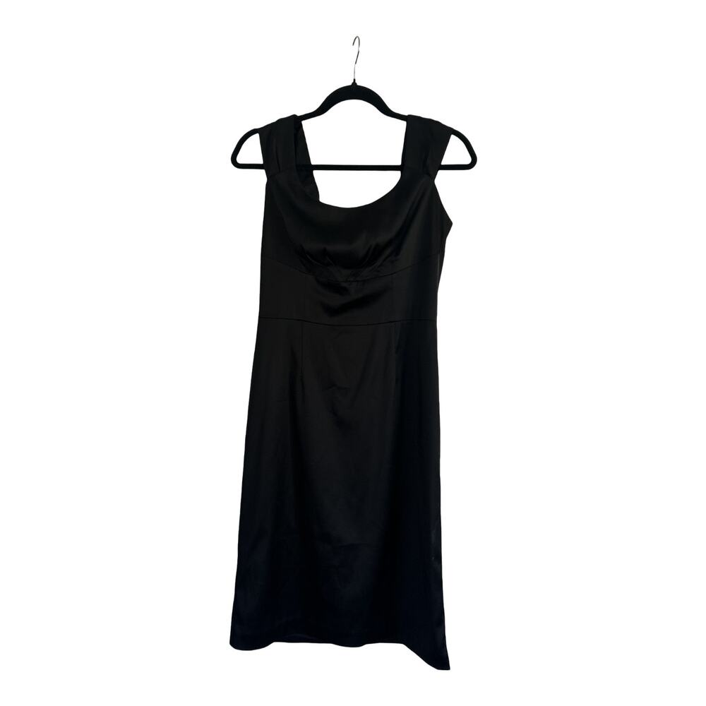 White House Black Market Black Satin Cocktail Dress, size 6